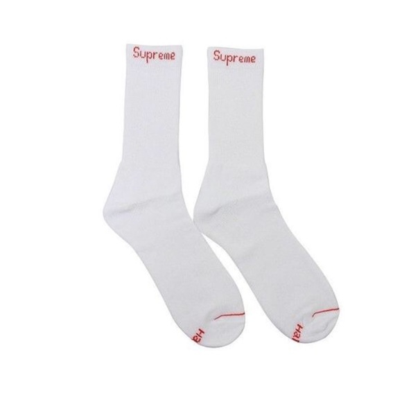 white supreme socks